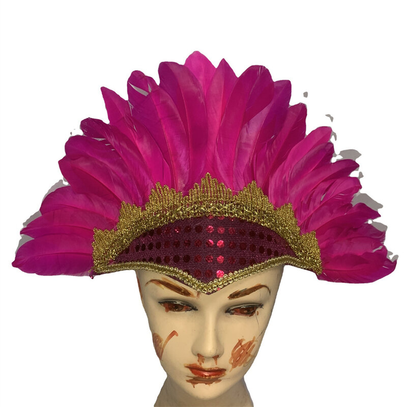 1 pcs Pena Cocar Acessórios Traje De Carnaval Pena Halloween Indiano Colorido Cocar Props Festa Headwear Headpiece