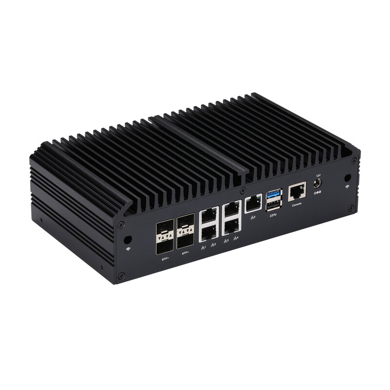 QOTOM-Router Fanless Home Serve, Q20331G9, processador Q20332G9, Atom C3758R, C3758, AES-NI Firewall, 5x2.5G LAN 4x 10GbE SFP +