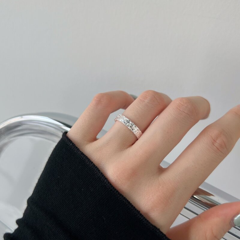 Nieuwe S925 Sterling Zilveren Ring Voor Vrouwen Met Zware Industrie Vis Schaalpatroon, Eenvoudig En Modieus Ontwerp, Gesloten Ring