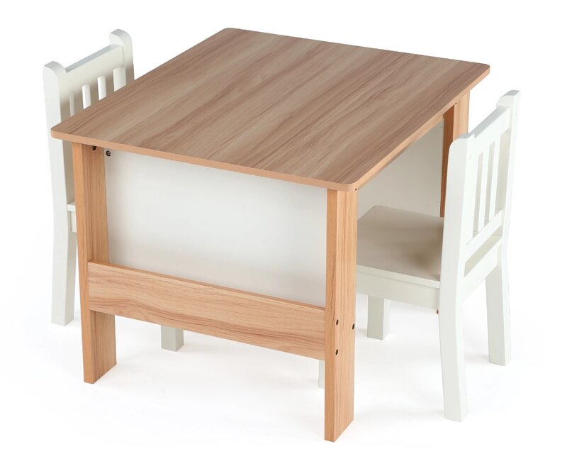 Journey Wood Table and 2 Chairs Set, Book Storage, Mobiliário Infantil, Durável