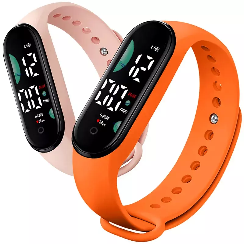 กีฬานาฬิกาอิเล็กทรอนิกส์ LED Digital นาฬิกาข้อมือผู้หญิงแฟชั่นสบายๆซิลิโคน Touch สร้อยข้อมือกันน้ำนาฬิกา