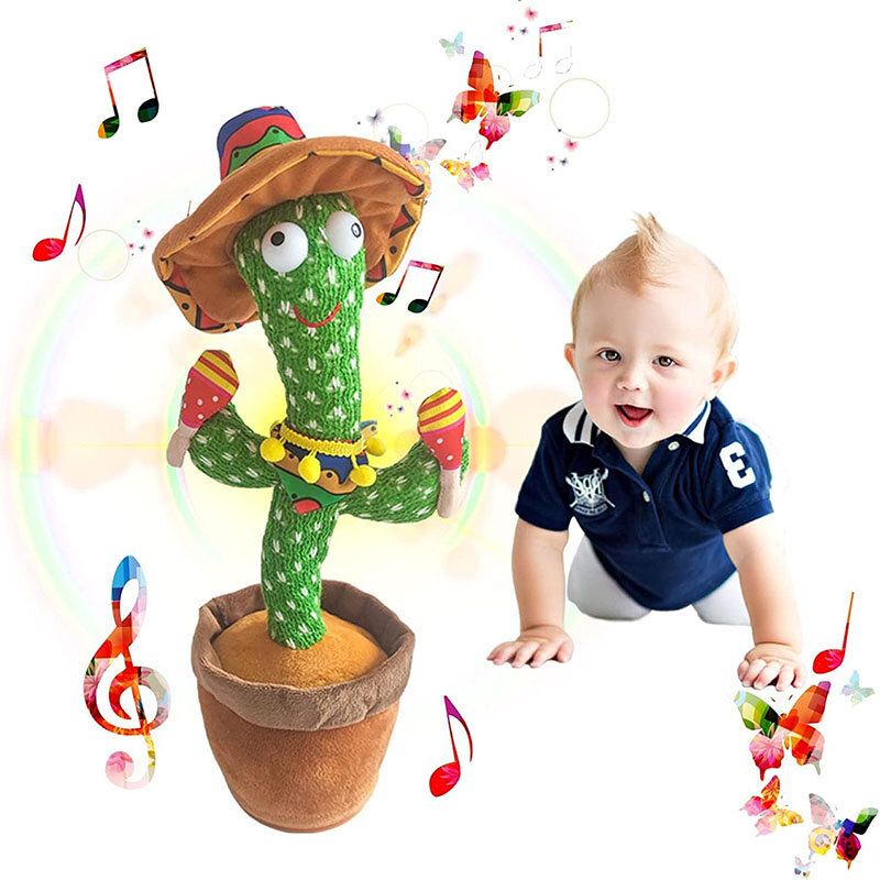 Dancing Cactus Talking Cactus Baby Toys Sing 120pcs Music Songs Recording USB Charger Repeats What You say Presents for Kids