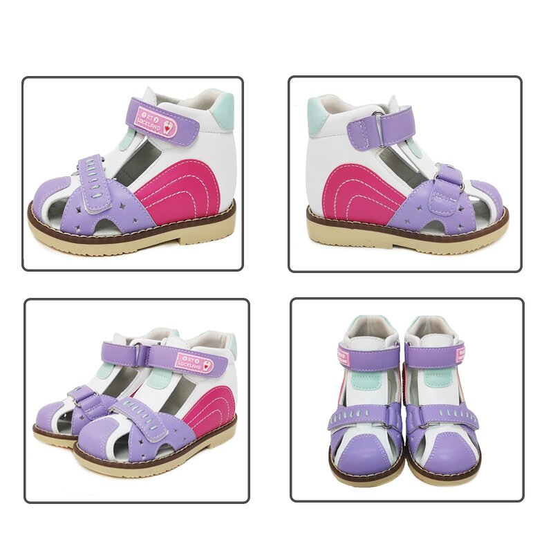 Ortolucland sandali per bambini bambini ragazzi scarpe Flatfoot ortopediche Summer Girls Toddler Black Tiptoe calzature da 3 a 8 anni