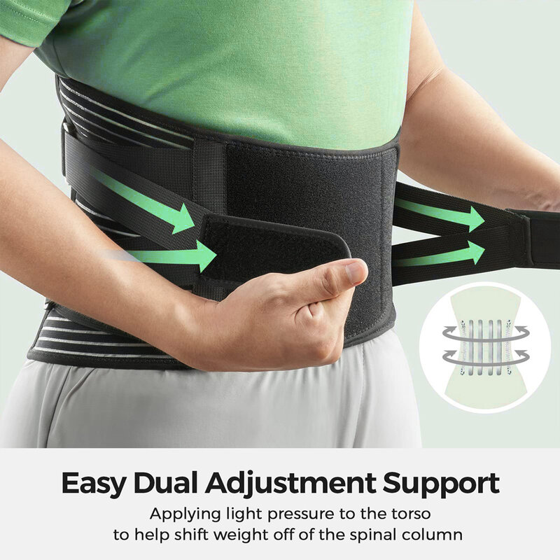 Cinturón de Soporte Lumbar para hombres y mujeres, tirantes de espalda, alivio del dolor de espalda baja, transpirable, antideslizante, columna vertebral, gran oferta