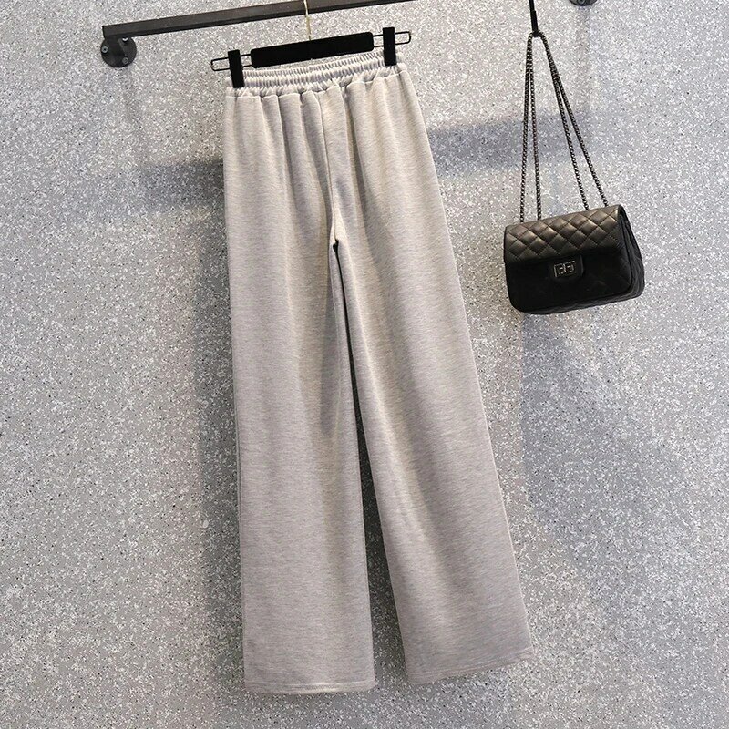 Pantalones de chándal holgados para mujer, pantalón informal de talla grande, color gris, para correr, 2022
