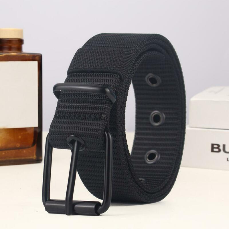 Waist Accentuating Belt High Men's Nylon Webbing Belt with Adjustable Holes for Jeans Sports Strap Casual Designer Fashion Easy