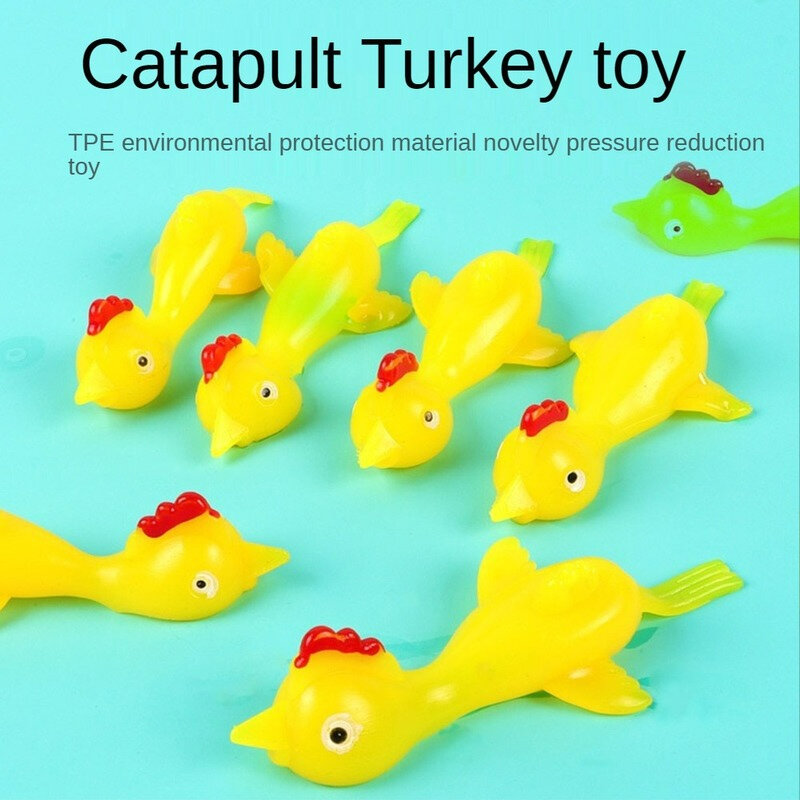 Sticky Catapult Launch Turkey Brinquedos, Divertidos e Tricky, Slingshot Chick Practice, Frango Elástico, Dedo Voador, Descompressão de Aves, Novo