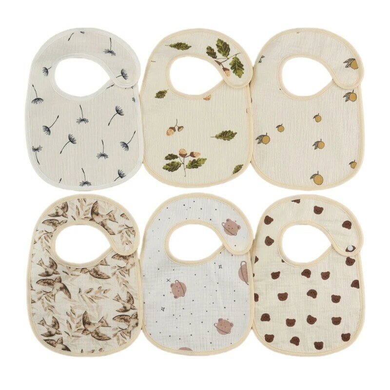 Baby Bibs Feeding Bibs for Infant Toddlers Saliva Towel Soft Breathable Drooling Apron Cotton Burp Cloths Baby Supplies