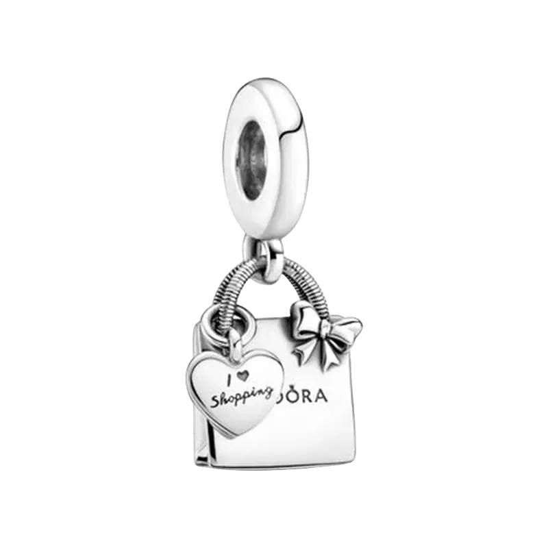 Pulsera de cuentas con logotipo Original para mujer, joyería con cuentas de plata pura 925, colgante pequeño, joyería de plata, entrega gratuita