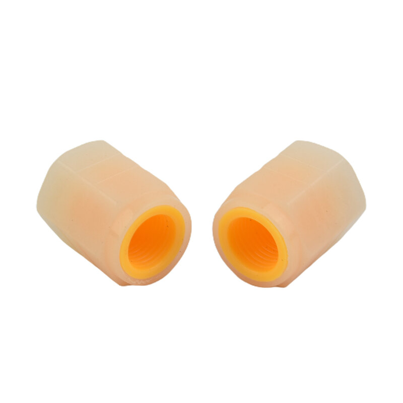 For Cars/motorcycles/SUV/trucks/buses Car Tire Valve Cap Replacement Shining Car Waterproof Yellow Fluorescent