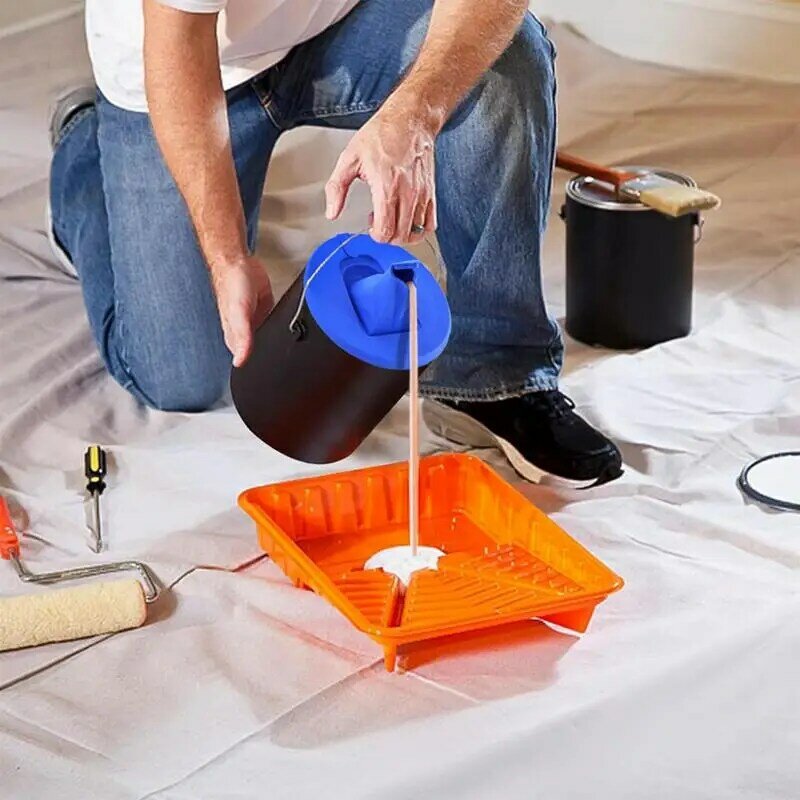 Paint Bucket Spout Paint Bucket Leak-Proof Lid Cover Reduce Messy Drips Paint Bucket Lid For Car Maintenance Wall Decoration