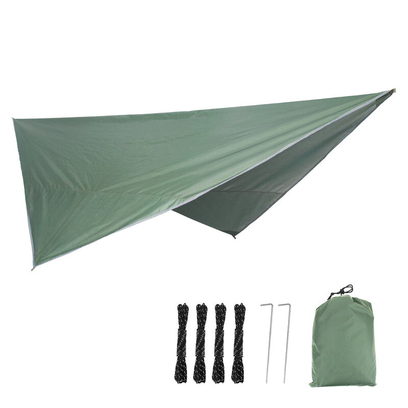 Rede de acampamento portátil do mosquito náilon hammock com lona impermeável do dossel da mosca da chuva para a cama de suspensão ao ar livre dormir