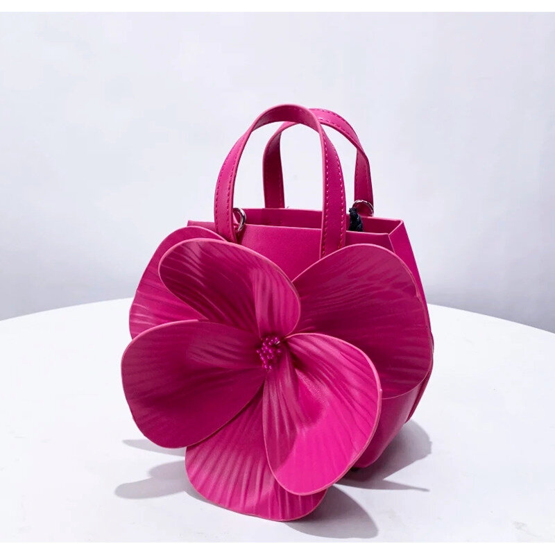 French 3d Flowers beautiful Evening Bags For Women Luxury Designer Handbag And Purse 2024 New Petal Splicing Shoulder tote bag
