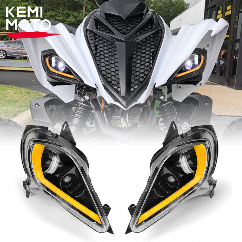 KEMIMOTO LED Headlights for Yamaha Raptor 700 700R YFZ450 YFZ450R YFZ450X Wolverine 450 350 Turn Signal Lights Switch Assembly