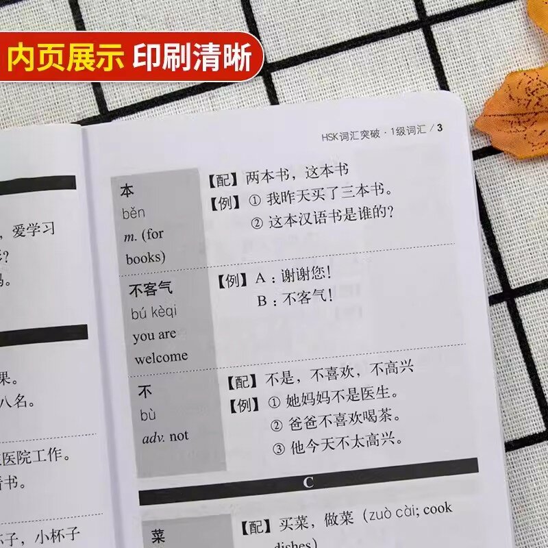 600 Chinese HSK Vocabulary Level 1-3 Hsk Class Series Students Test Book Pocket Book