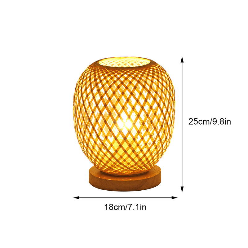 Lampka nocna światło nastrojowe do sypialni ręcznie wykonana lampa stół bambusowy dla uspokojenia i relaksu