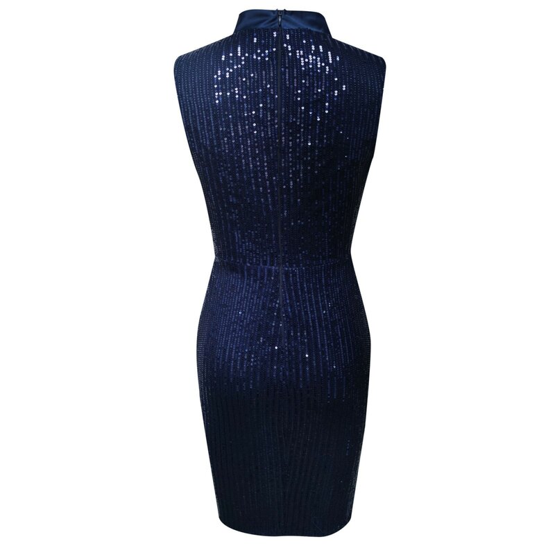 Gaun untuk wanita 2024 warna murni tanpa lengan renda Bownot Glitter payet gemerlap gaun malam elegan gaun pesta untuk wanita