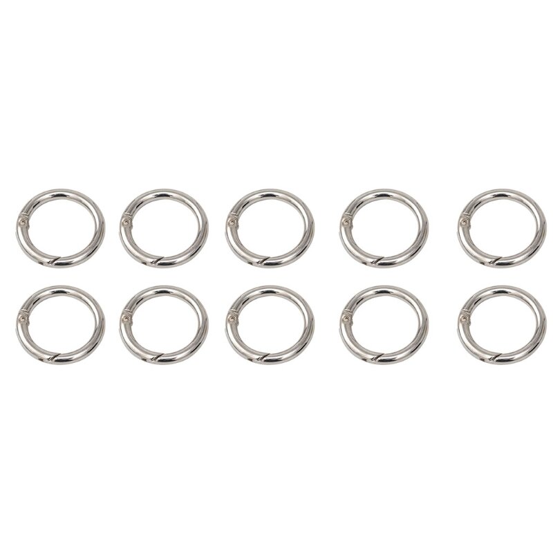10 buah pegas cincin gesper O Ring Bulat Carabiner untuk Mainan Alat Tulis Perhiasan