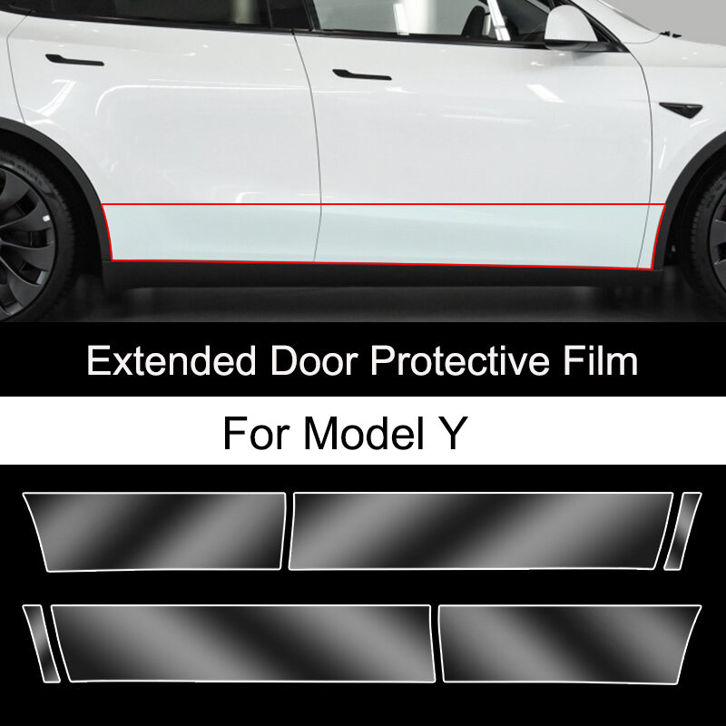 Для Tesla Model3/Y 2017-2024, передняя дверь, задняя искусственная невидимая Автомобильная одежда, пленка из ТПУ, украшение, специальные аксессуары