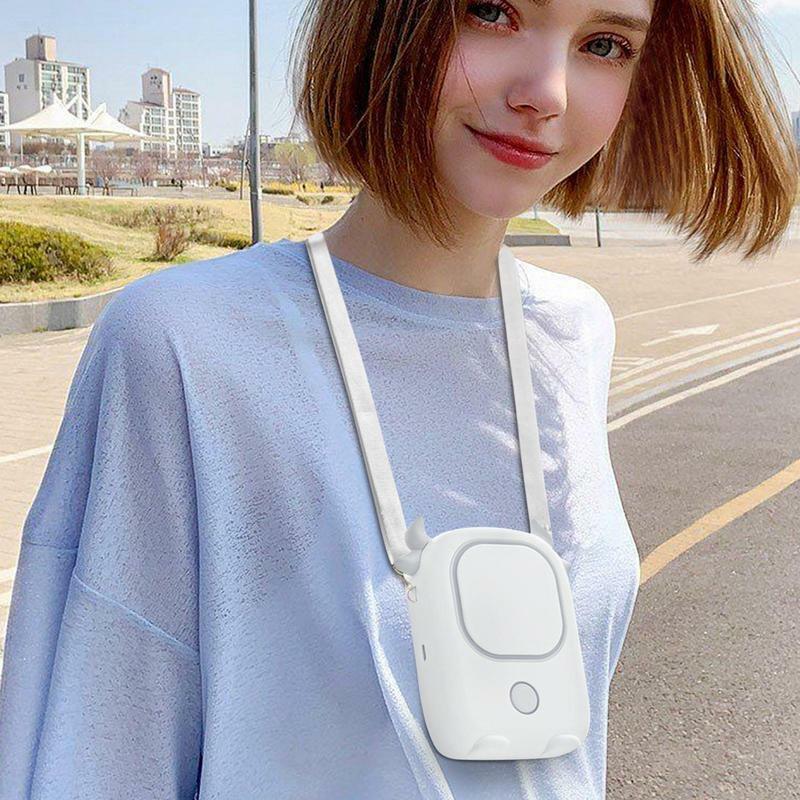 Ventilador de cuello portátil para hombre y mujer, miniventilador de refrigeración portátil con 3 velocidades, carga USB, ideal para acampar