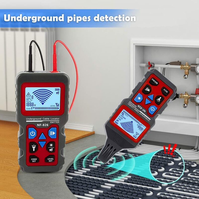 NOYAFA NF-826 Underground Cable Tester Locator Wire Tracker Detection Wall Electrical Lines Water and Gas Supply Pipeline Path