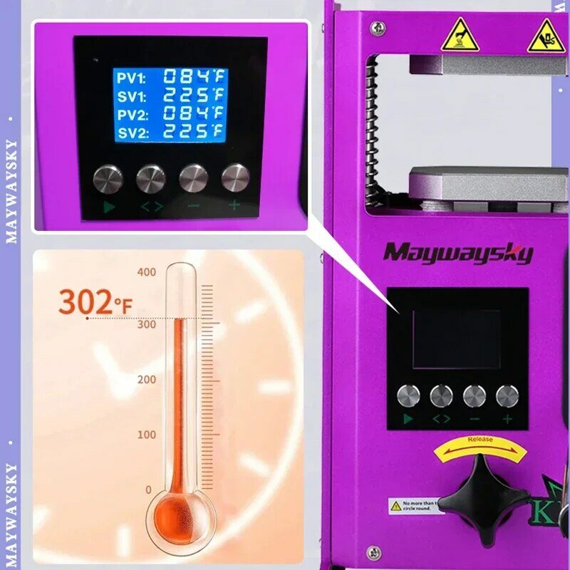 Maywaysky портативный пресс для смолы, масляная прижимная машина с нагревательной пластиной, контроллер температуры и времени 30s