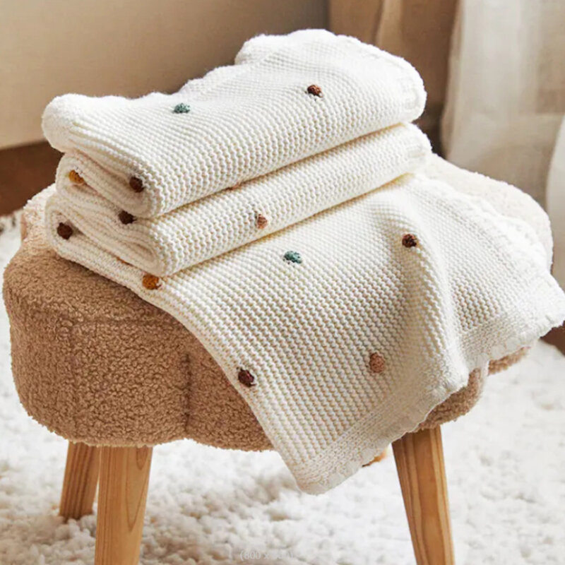 ถักผ้าห่อตัวเด็กสำหรับทารกแรกเกิดผ้าหุ้มตัวเด็ก Crib รถเข็นเด็กผ้าห่มโซฟาโยนผ้าห่มผ้าฝ้ายรายการเด็กแม่เด็ก