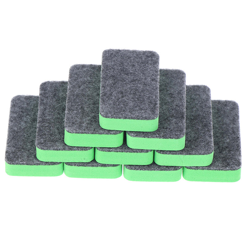 10Pcs Verde + Preto Mini Feltro Pano Whiteboard Dry Eraser Apagar Pen Board Kid Marker Escola Office Home Supplies