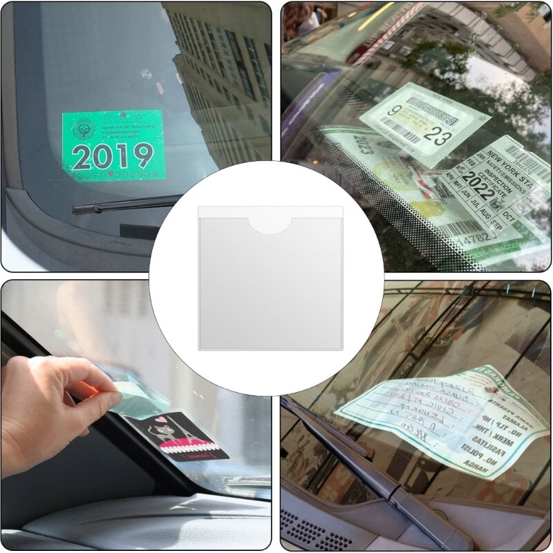 Держатели разрешений на автомобиль, квадратный держатель для карт на лобовое стекло, прозрачный, используется для автофургонов,
