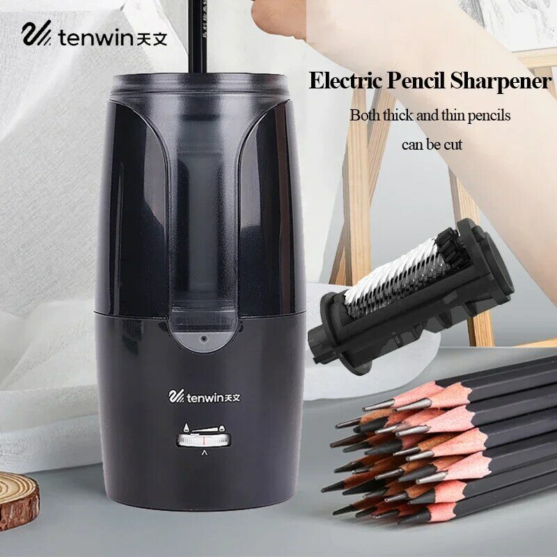 TENWIN-afilador de lápices eléctrico, cuchillas de repuesto, soporte de herramientas reemplazable, amoladora automática, accesorios de papelería, suministros 5058