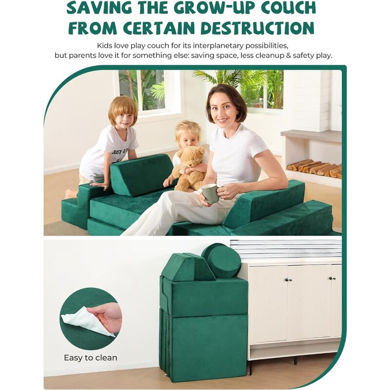 Mini canapé en mousse pour enfants, canapé de construction, fort pour enfants, rebond instantané des années 10, meubles cadeaux pour bébé garçon et fille