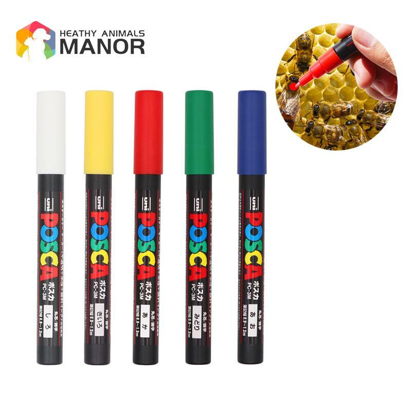 1 sztuk pszczelarstwo długopis Queen Bee Marker 5 kolorów opcjonalnie nie znikną sprzęt identyfikacji pszczół narzędzia pszczelarskie