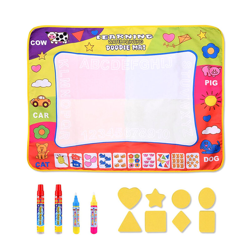 Water Drawing Mat Large  Mat Painting Board Writing Mats with 4 Pens 8 Molds Kids Learning Toy Water Drawing Mat