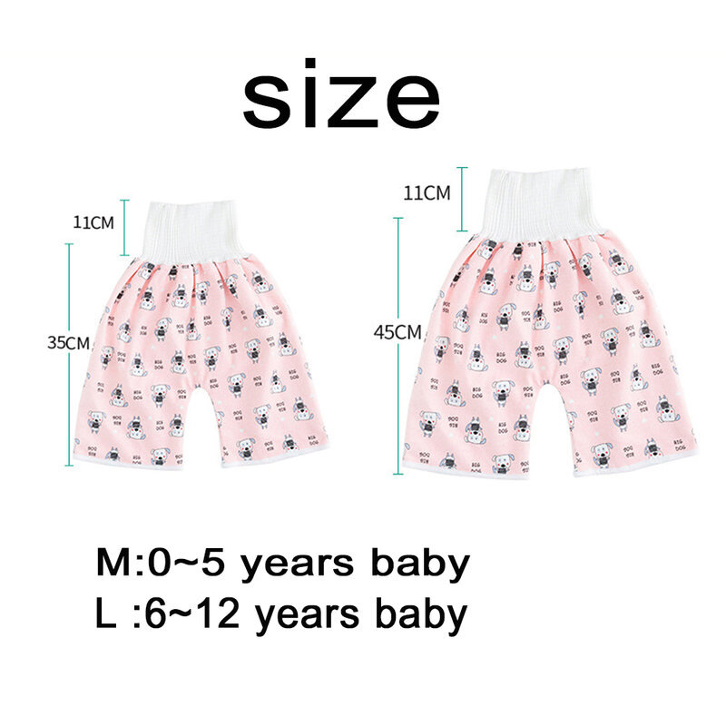 ผ้าอ้อมเด็กทารกกระโปรง2 in 1, กางเกงผ้าผ้าอ้อมเด็กกระโปรงกางเกงว่ายน้ำขาสั้นกันรั่วเตียงนอนสำหรับฝึกขับถ่าย