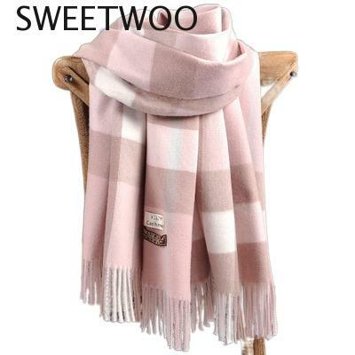 Spring Autumn Winter New Scarf Female British Bristled Cashmere Scarf Shawl Dual-Use Thick Couple Scarf Fashion Tide Chic 2022