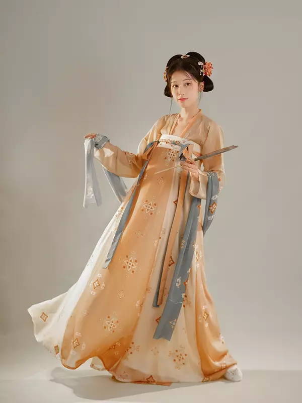 Комплект из 3 предметов, летняя китайская Слитная юбка с рисунком в виде разбитой юбки, женская одежда с принтом, топ и юбка в стиле ханьфу, пибо