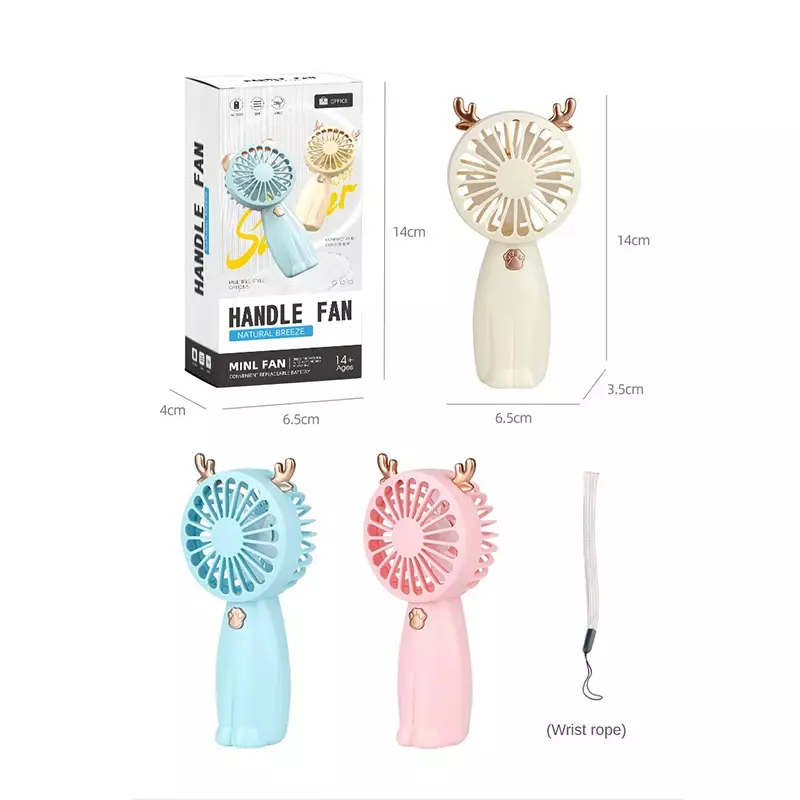 Cooling Tools Mini Handheld Fan Cartoon Hand-Pressed Creative Neck Cat Deer Mute Portable Convenient Manual Home Outdoor Office