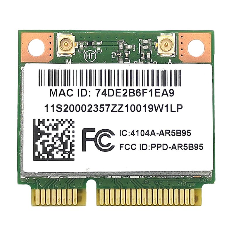 Placa de rede sem fio embutida, 150Mbps MINI PCIE 802.11N, uso com Lenovo Z370, Y460, G470, Z470, Z560, AR5B95, 2.4G, Black Apple