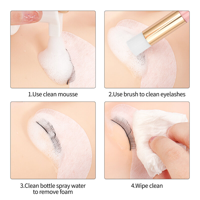 XIUSUZAKI-Escova De Limpeza De Cílios, Colorido Lash Shampoo, Aplicador Profissional, Eye Foam Cleaner, Ferramentas De Maquiagem