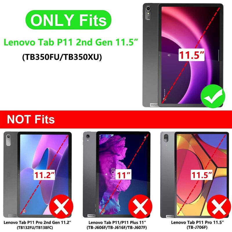 Защита экрана для Lenovo Tab P11 2-го поколения (11,5 дюйма), пленка из закаленного стекла для Lenovo Tab P11 Gen 2 TB-350FU TB-350XC