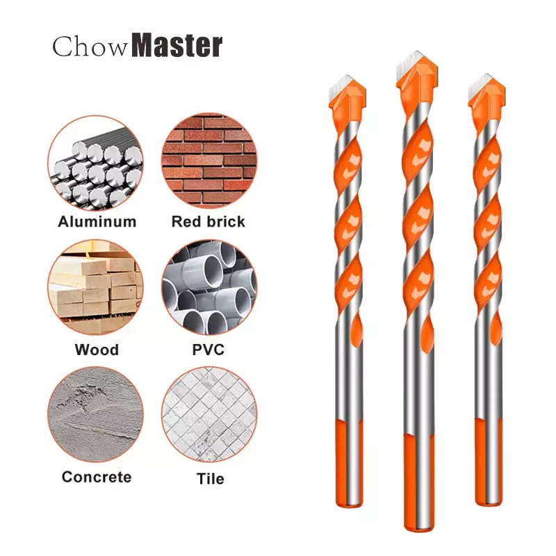 3-12mm 10pcs Triangle Tungsten Steel Wall Tile Concrete Drilling Bit Household Marble Overlord Diamond Hand Electric Drill