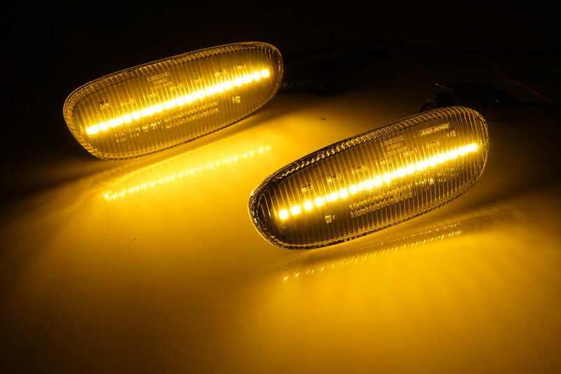 For Subaru Impreza 1993-2001 Clear Lens Amber LED Side Marker Indicator Repeater Turn Signal Light Lamps