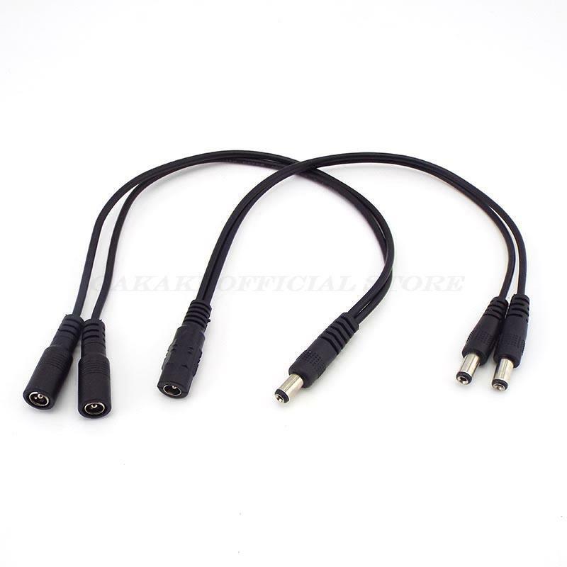1 Female to 2 Male 1 Male to 2 Female Way Connector DC Plug Power Splitter Cable for CCTV LED Strip Light Power Supply Adapter