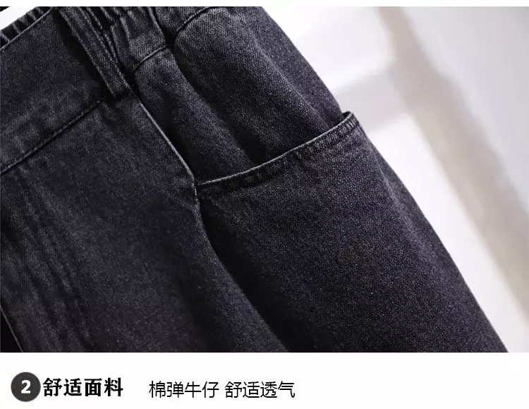 Jeans jeans com comprimento reto do tornozelo feminino, cintura alta, jeans lavado vintage, bolsos, ajuste solto, calça casual, monocromática, 2024