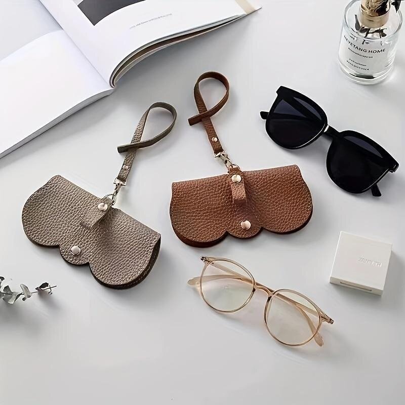 กระเป๋าเก็บของ kacamata baca แว่นกันแดดแขวน sarung kacamata ลายนูนลิ้นจี่น่ารักที่ใส่แว่นตาเดินทางแบบพกพา