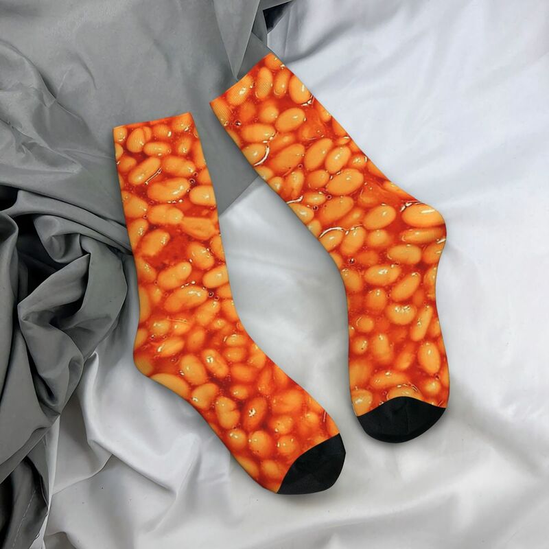 Beans In Things Pattern Socks Harajuku Super Soft Stockings All Season Long Socks Accessories for Man's Woman's Birthday Present