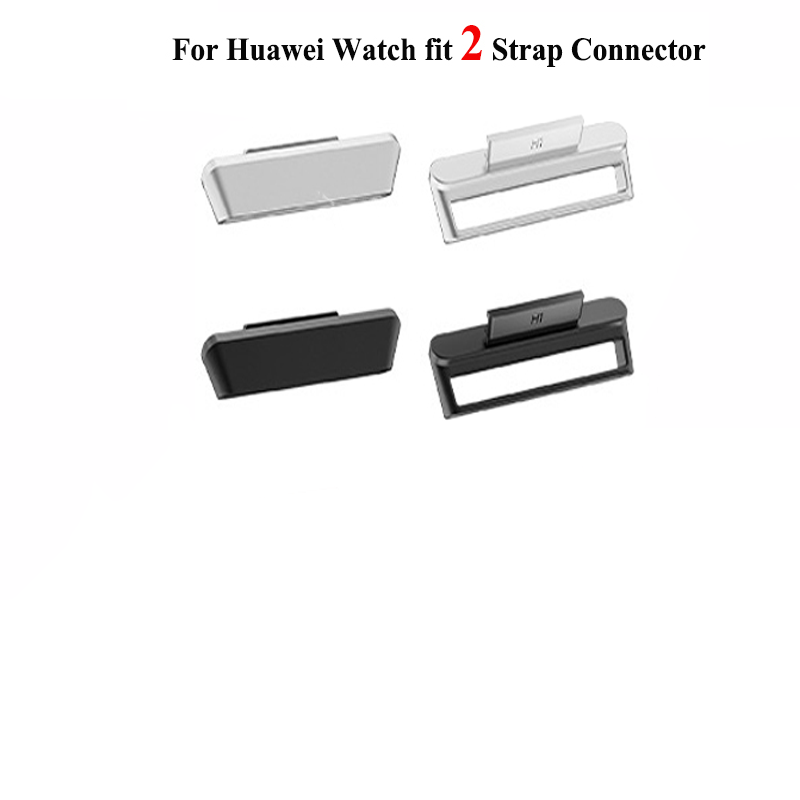 2PC metalowe złącze dla Huawei zegarek fit 2 pasek akcesoria wymiana bransoletka Huawei fit2 silikonowe/milanese zespół adaptery