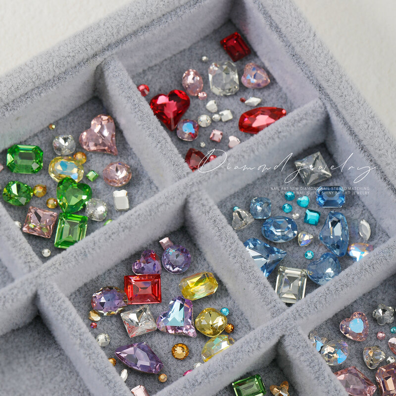HNUIX Heart Shaped Nail Art Rhinestone Pointed Bottom Flash High Quality Crystal Stone 3D Fingernail DIY Decoration Accessories