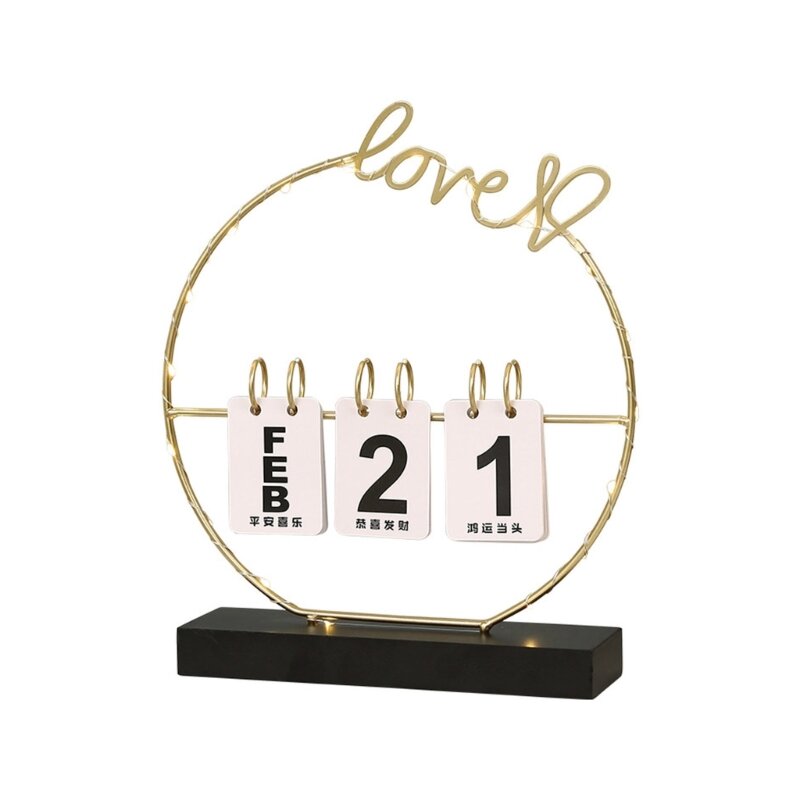 Calendario permanente encuadernación con anillos hierro, con fechas/tarjetas mes, calendario oficina U4LD