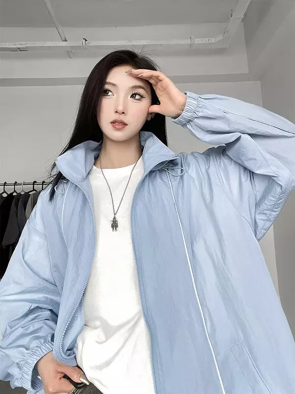 Blue Ice Silk Coat Women's Summer Lightweight Breathable Sun Protection Clothing Top